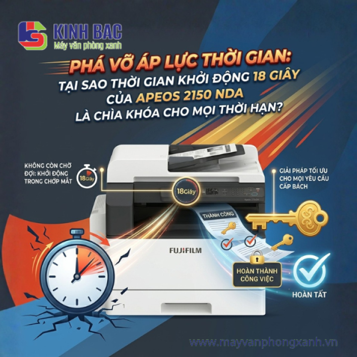 Tuyệt chiêu số hóa “vèo vèo”: Tiết kiệm 50% thời gian xử lý hồ sơ cùng Fujifilm Apeos 2150 NDA.
