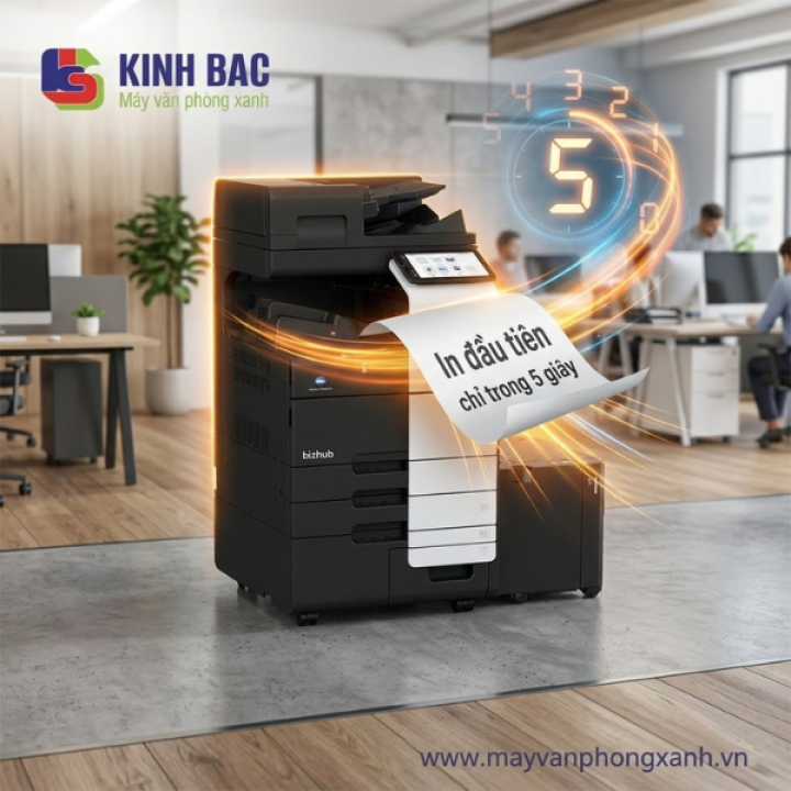 Bizhub 301i: Bản in đầu tiên chỉ mất 5 giây, sẵn sàng ngay khi bạn cần