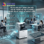 Làm việc thông suốt nhờ hệ thống hỗ trợ tự động từ đối tác kỹ thuật số Apeos C2061