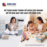 Kế toán hoàn thành sổ sách cực nhanh để về bọc sách vở cùng con