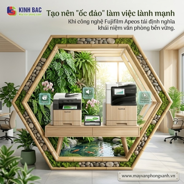 Kiến tạo ốc đảo làm việc trong lành: Khi công nghệ Fujifilm Apeos định nghĩa lại khái niệm văn phòng bền vững