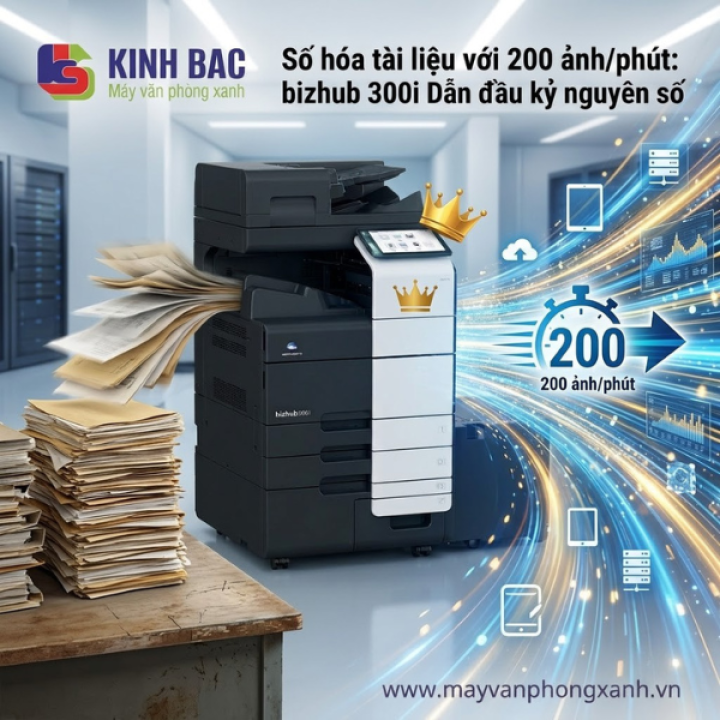 Số hóa tài liệu 200 ảnh/phút: bizhub 300i dẫn đầu kỷ nguyên số