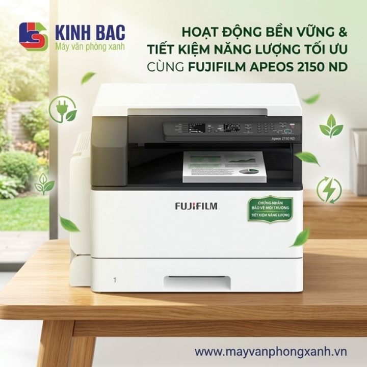 Vận hành bền vững và Tiết kiệm điện năng tối ưu cùng Fujifilm Apeos 2150 ND