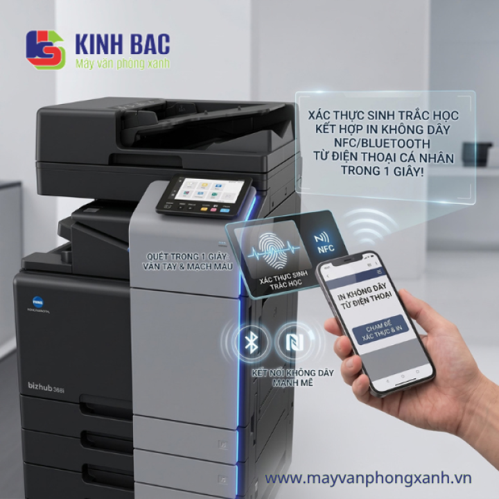 Xác thực sinh trắc học AU-102 và kết nối di động EK-609/EK-P10 trên bizhub 368i